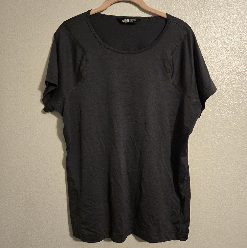 The North Face Women's Black T-Shirt, Flashdry Athletic Top, Size XL